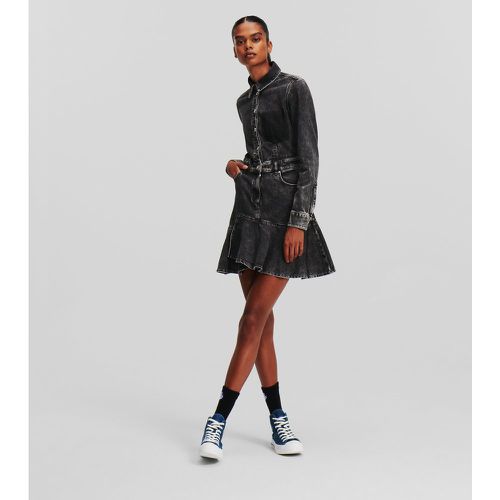 Klj Ruffled Hem Denim Dress, Woman, , Size: XL - Karl Lagerfeld - Modalova
