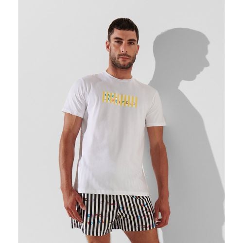 Stripe Karl Logo Beach T-shirt, Man, , Size: L - Karl Lagerfeld - Modalova