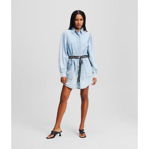 Robe Chemise En Denim À Manches Bouffantes, , , Taille: L - Karl Lagerfeld - Modalova