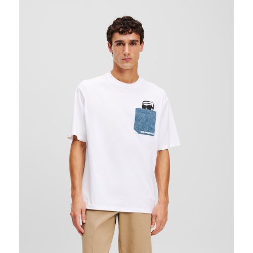 Ikon Denim Pocket T-shirt, Man, , Size: L - Karl Lagerfeld - Modalova