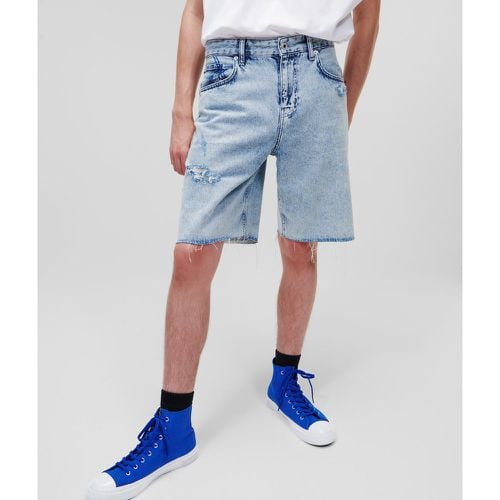 Klj Relaxed Distressed Denim Shorts, Man, , Size: 28 - KL Jeans - Modalova