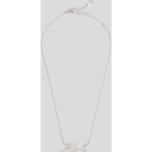 Karl Signature Pavé Charm Necklace, Woman, , Size: One size - Karl Lagerfeld - Modalova