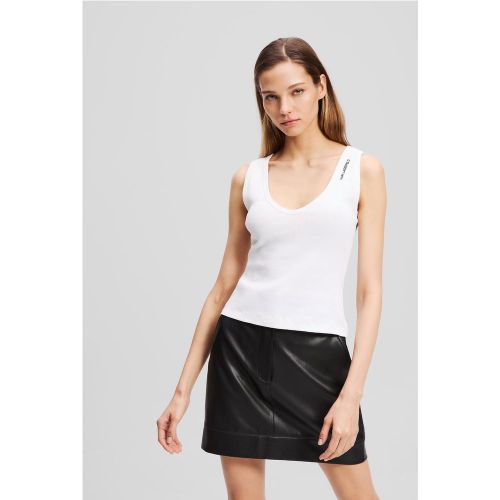 Ribbed V-neck Tank Top, Woman, , Size: L - Karl Lagerfeld - Modalova
