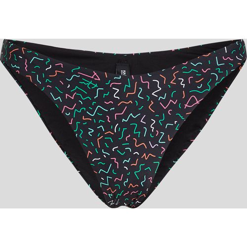 Geometric Print High-leg Bikini Bottoms, Woman, , Size: XS - Karl Lagerfeld - Modalova