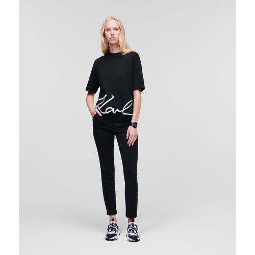 Karl Signature Hem T-shirt, Woman, , Size: S - Karl Lagerfeld - Modalova