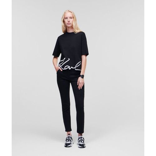 Karl Signature Hem T-shirt, Woman, , Size: XL - Karl Lagerfeld - Modalova