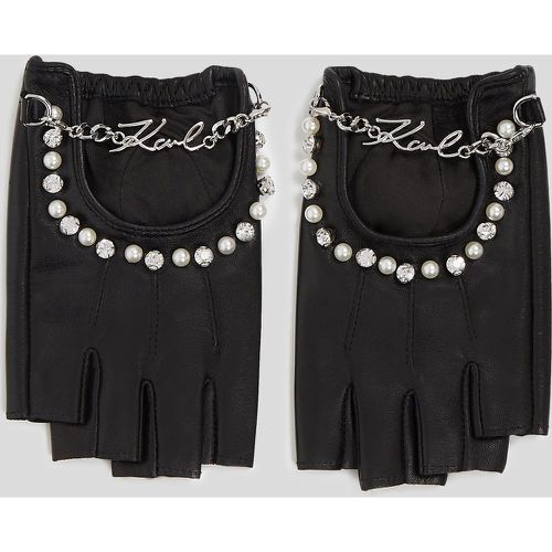 K/signature Pearl Fingerless Gloves, Woman, , Size: S - Karl Lagerfeld - Modalova