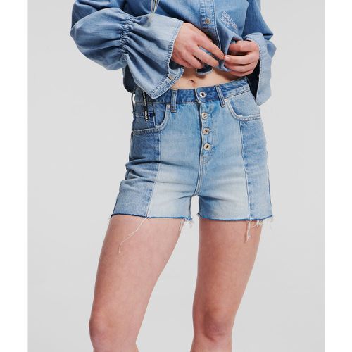 Klj High-waisted Block Denim Shorts, Woman, , Size: 25 - Karl Lagerfeld - Modalova