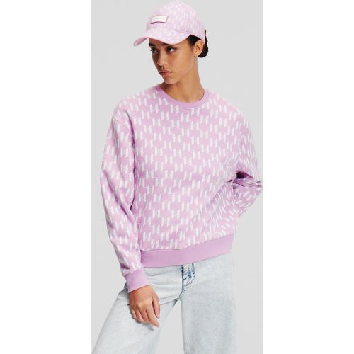 Kl Monogram Relaxed Sweatshirt, Woman, , Size: S - Karl Lagerfeld - Modalova