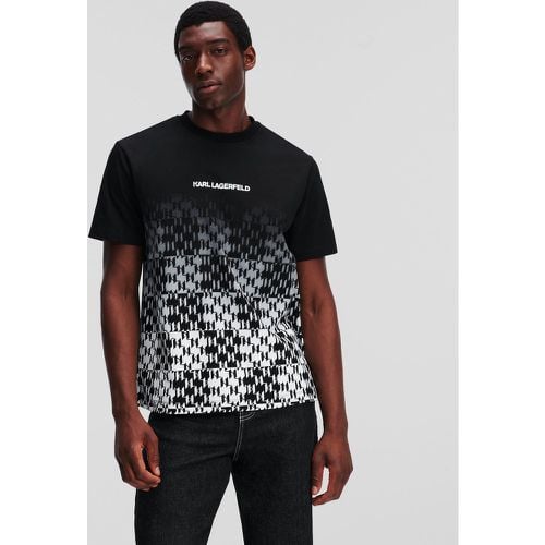 Kl Monogram Checked Degradé T-shirt, Man, /, Size: L - Karl Lagerfeld - Modalova