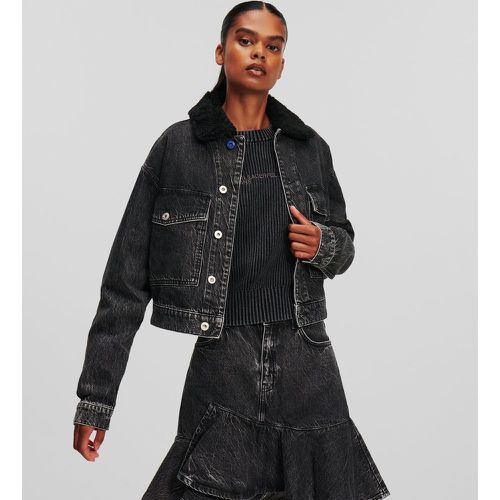 Klj Sherpa Denim Jacket, Woman, , Size: S - Karl Lagerfeld - Modalova