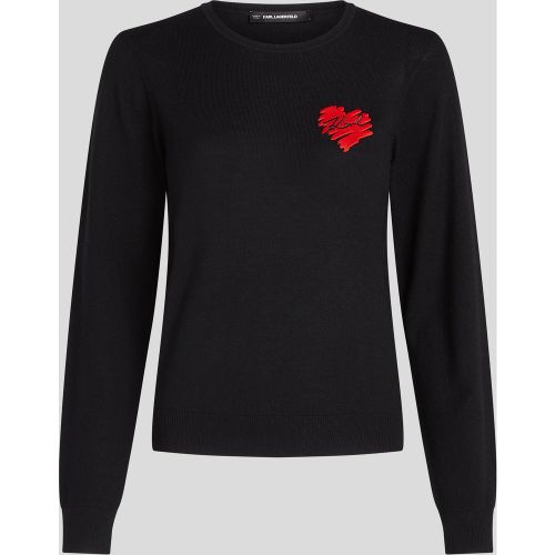 K/heart Long-sleeved Top, , , Taille: L - Karl Lagerfeld - Modalova