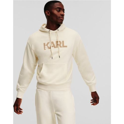 Flock Karl Logo Hoodie, Man, , Size: L - Karl Lagerfeld - Modalova