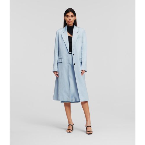 Satin Longline Tailored Coat, Woman, , Size: 38 - Karl Lagerfeld - Modalova
