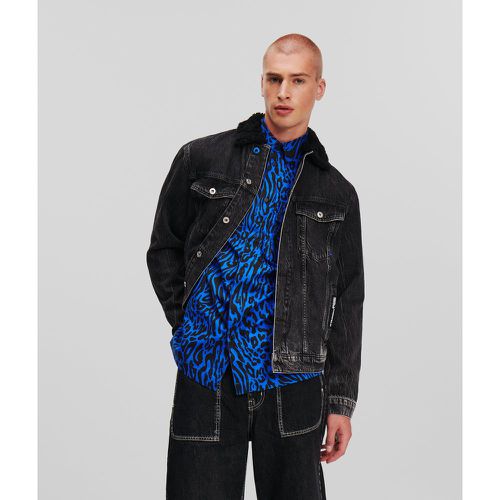 Klj Sherpa Denim Jacket, Man, , Size: XL - Karl Lagerfeld - Modalova