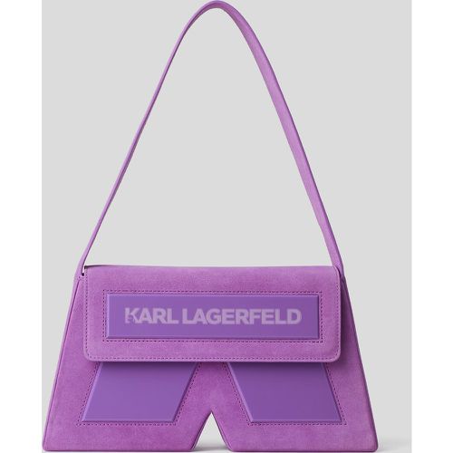 Ikon K Medium Suede Shoulder Bag, Woman, , Size: One size - Karl Lagerfeld - Modalova
