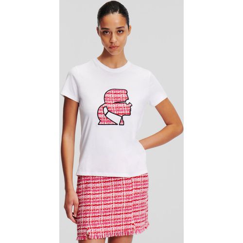 Bouclé Karl Profile T-shirt, Woman, , Size: L - Karl Lagerfeld - Modalova