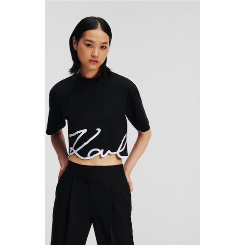 Karl Signature Hem T-shirt, Woman, , Size: XS - Karl Lagerfeld - Modalova