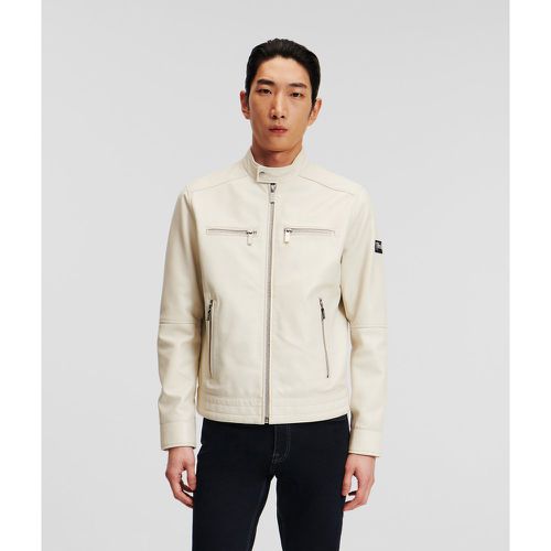 Zip-up Leather Jacket, Man, , Size: 46 - Karl Lagerfeld - Modalova