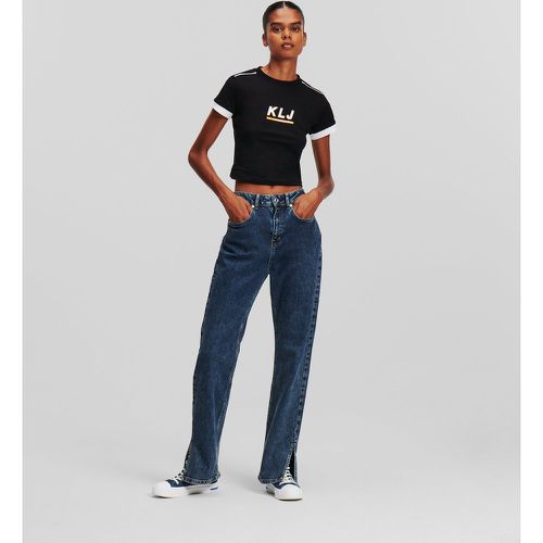 Klj High-rise Straight Jeans With Split Hem, Woman, , Size: 2530 - Karl Lagerfeld - Modalova