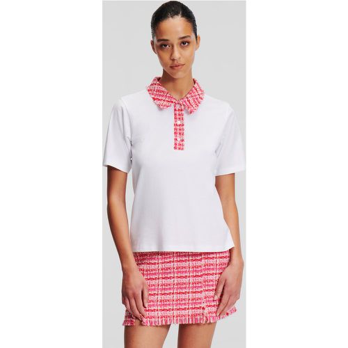 Bouclé Polo Shirt, Woman, , Size: S - Karl Lagerfeld - Modalova