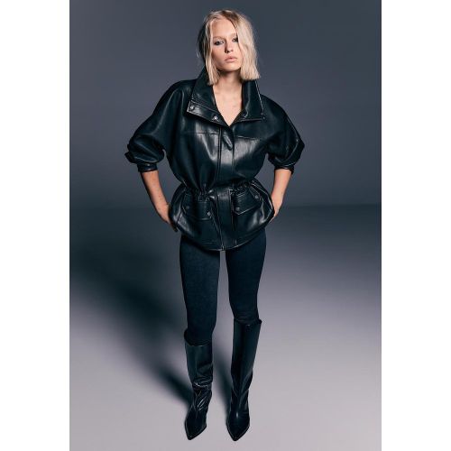 Parka mi-longue similicuir XS - Stradivarius - Modalova