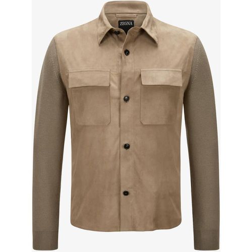 Hybrid-Leder-Overshirt | Herren (50;52;54) - Zegna - Modalova