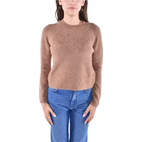 Crew Neck Camel Wool Sweater , female, Sizes: XS - Max Mara Studio - Modalova