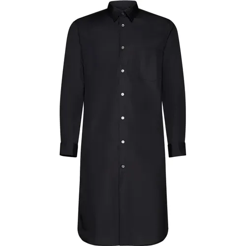 Pointed-Collar Long-Length Cotton Shirt , male, Sizes: XS - Comme des Garçons - Modalova