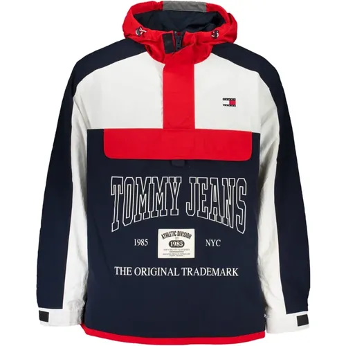 Blaue Sportliche Jacke mit Stickerei , Herren, Größe: L - Tommy Hilfiger - Modalova