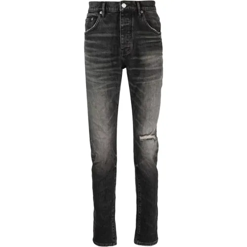 Schwarze Dirty Fade Jeans,Schwarze Jeans - Stilvolles Modell - Purple Brand - Modalova