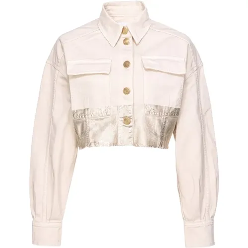 Short Metallic Jacket with Bull Comfort , female, Sizes: XS - pinko - Modalova