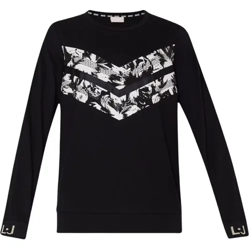 Women`s sweatshirt with patterned insert , female, Sizes: S - Liu Jo - Modalova