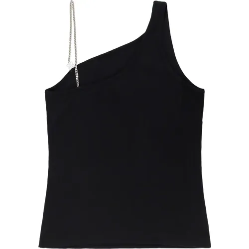 One Shoulder Top with Metal Chain Detail , female, Sizes: S - Givenchy - Modalova
