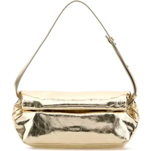 Goldene Leder Rollup Schultertasche - Jil Sander - Modalova