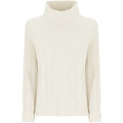 Ivory Wool Silk High Neck Sweater , female, Sizes: S, XS - D.Exterior - Modalova