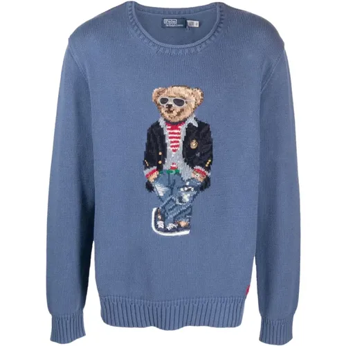 Blauer Polo Bear Pullover , Herren, Größe: XL - Ralph Lauren - Modalova
