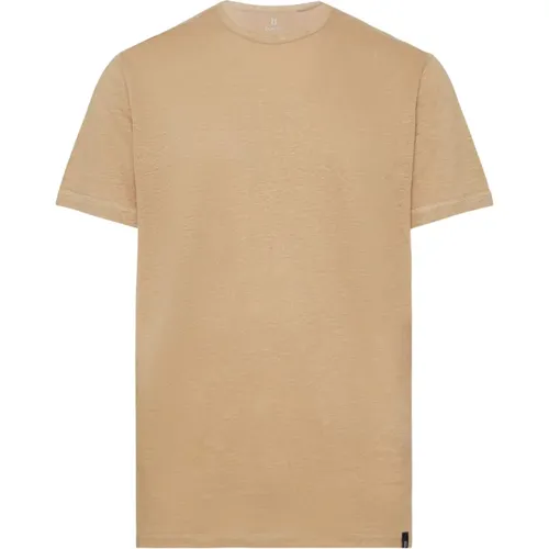 T-Shirt aus Stretch-Leinen-Jersey,T-Shirt aus Stretch-Leinenjersey - Boggi Milano - Modalova