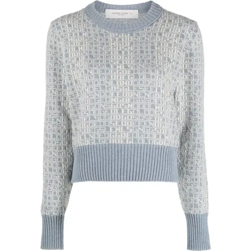 Intarsia Knit Logo Sweater , female, Sizes: L - Golden Goose - Modalova