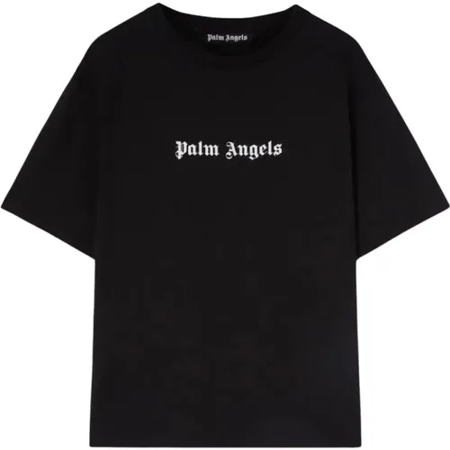 Schwarzes Logo Slim Tee Shirt , Herren, Größe: XL - Palm Angels - Modalova