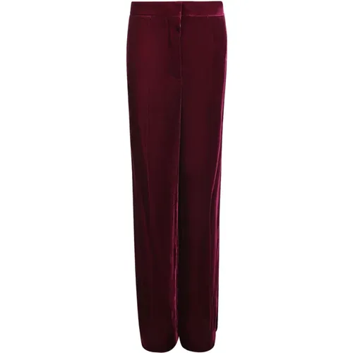 Bordeaux Velvet Tailored Trousers , female, Sizes: XS - Stella Mccartney - Modalova
