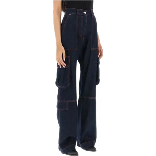 Cargo Jeans mit ausgestelltem Schnitt , Damen, Größe: 2XS - Msgm - Modalova