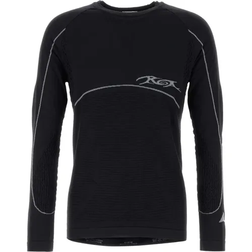 Stretch Nylon Schwarzes T-Shirt ROA - ROA - Modalova