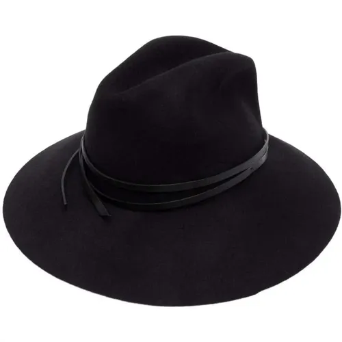 Ledermischung Breitkrempen Fedora , unisex, Größe: M - Golden Goose - Modalova