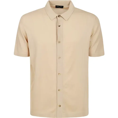 Solid Color Half-Sleeve Cotton Shirt , male, Sizes: 2XL - Roberto Collina - Modalova