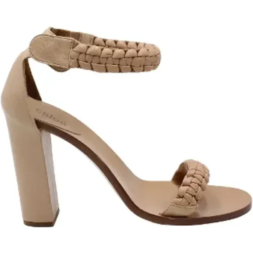 Pre-owned Leather sandals , female, Sizes: 4 1/2 UK - Chloé Pre-owned - Modalova