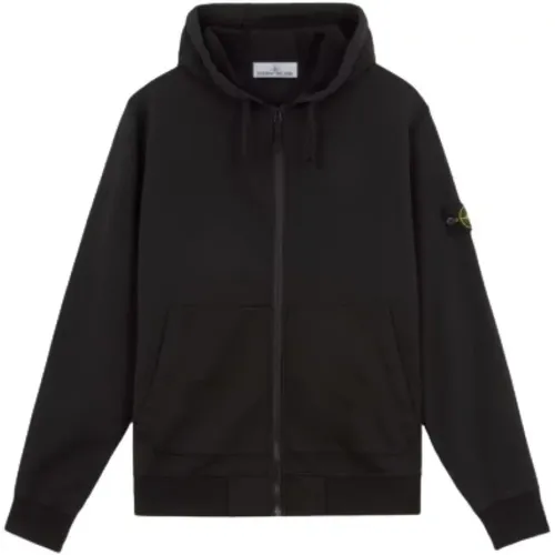 Hooded Cotton Sweatshirt with Zipper , male, Sizes: L, XL - Stone Island - Modalova