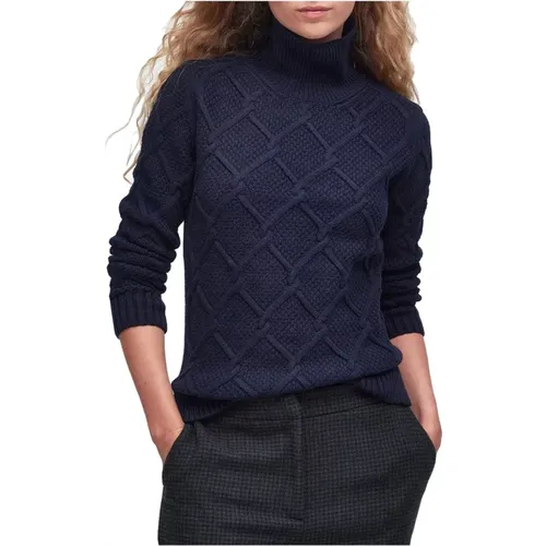 Blauer Rollkragenpullover , Damen, Größe: M - Barbour - Modalova