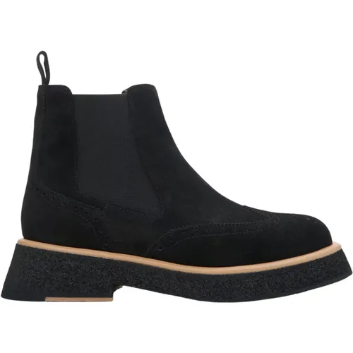 Women`s Suede Ankle Boots with Brown Accents Er00113882 , female, Sizes: 4 UK, 8 UK, 7 UK, 3 UK, 6 UK, 5 UK - Estro - Modalova