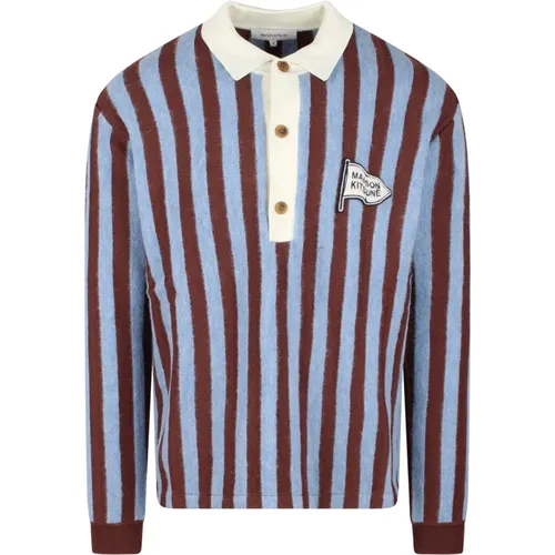 Striped Alpaca Blend Polo Shirt , male, Sizes: S, M, XS - Maison Kitsuné - Modalova